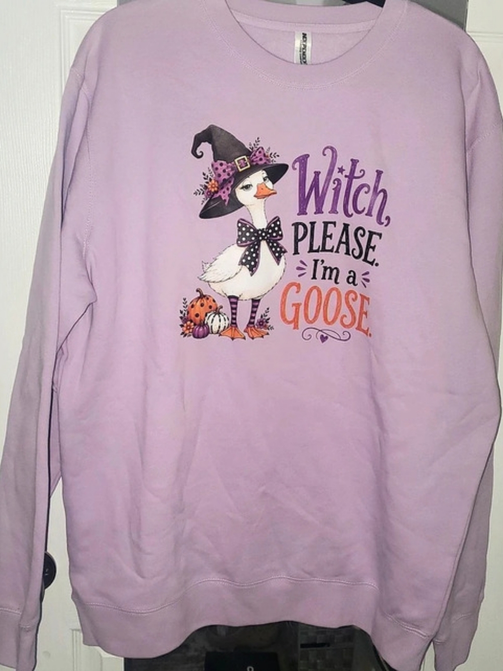 Independent Trading Company Witch Please Goose Graphic Sweatshirt Purple XL